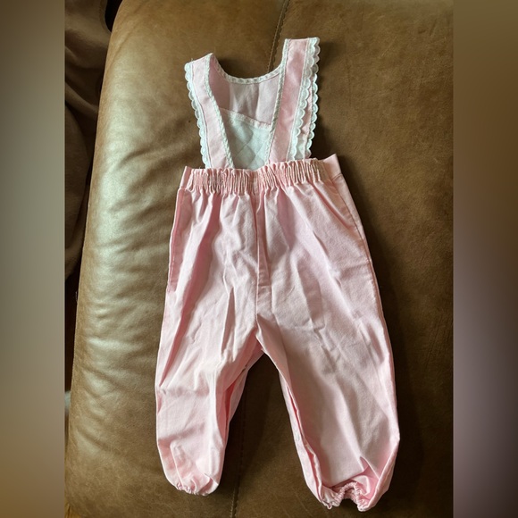 Vintage baby romper Pink Quilted Baby Overalls - Picture 3 of 4
